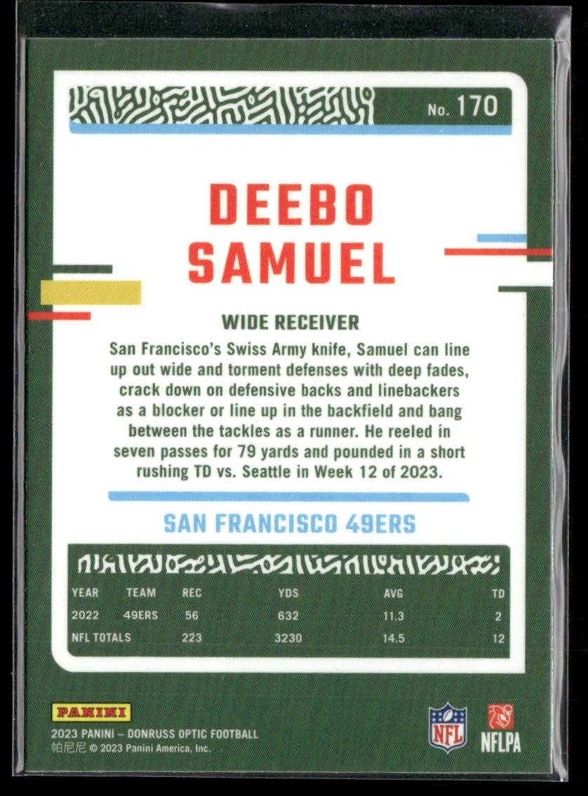 Deebo Samuel Player Lot Bundle 10 Different Football Cards DS002 San Fran 49ers back