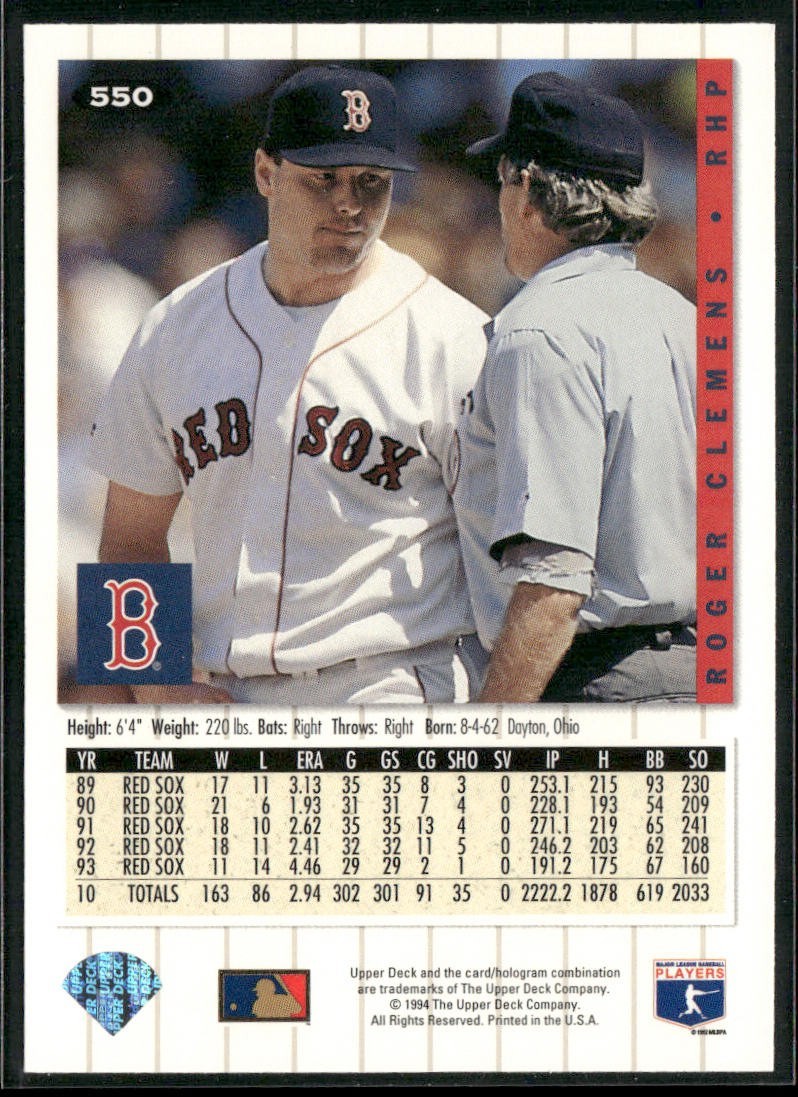 Roger Clemens Lot Bundle 10 Different Baseball Cards RC003 Red Sox Yankees back