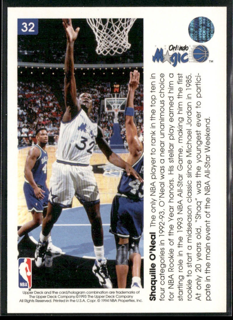 Shaquille O'Neal Player Lot Bundle 10 Basketball Cards SON001 Orlando Magic back