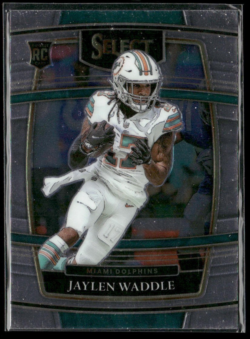 Jaylen Waddle Player Lot Bundle 10 Different Football Cards JW001 Dolphins 4 RC back