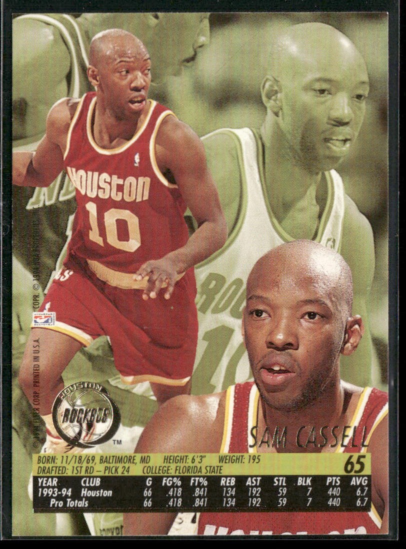 Sam Cassell Player Lot Bundle 10 Basketball Cards SC003 Rockets Nets 2 RC back