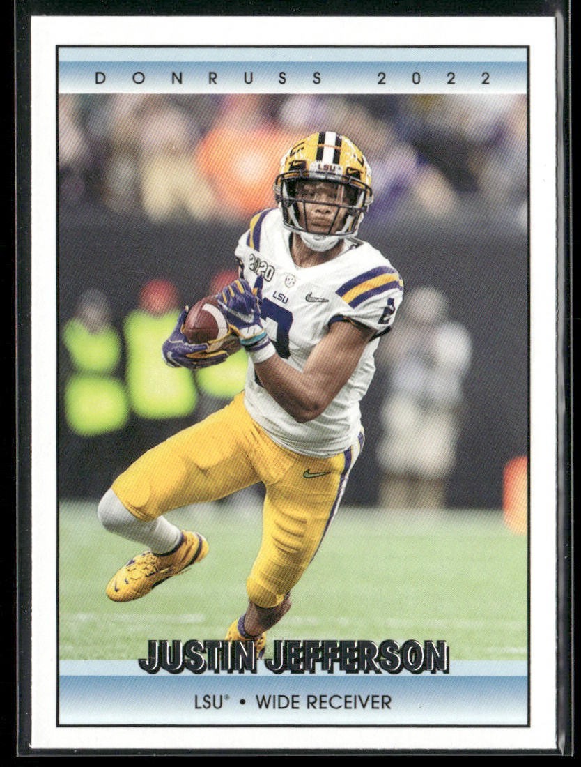 Justin Jefferson Player Lot Bundle 10 Different Football Cards JJ001 Vikings back