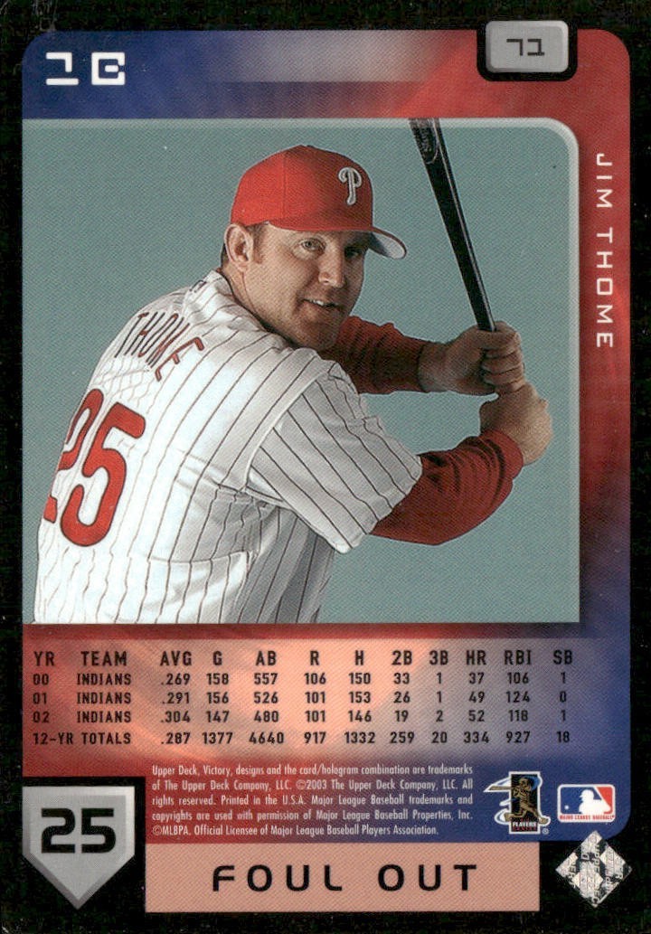 Jim Thome Player Lot Bundle 10 Different Baseball Cards JT001 Indians 1 RC back