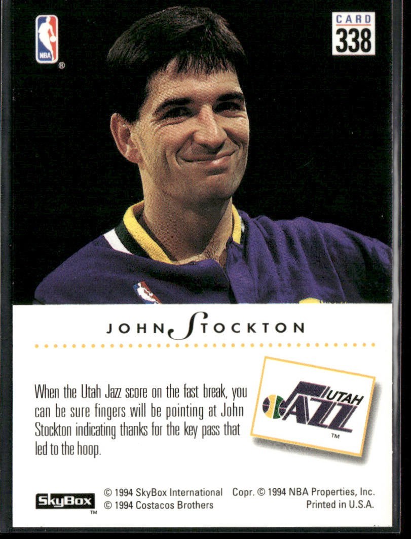John Stockton Player Lot Bundle 10 Basketball Cards JS005 Utah Jazz back