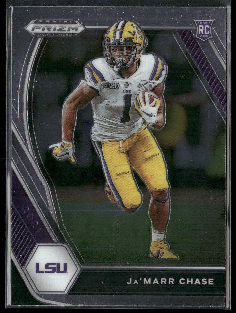 Ja'Marr Chase Player Lot Bundle 10 Different Football Cards JC002 Bengals 5 RC back