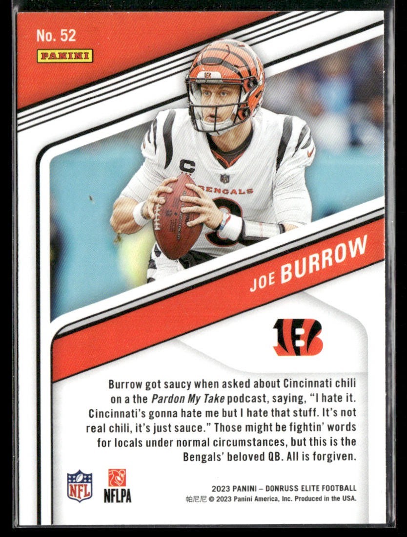 Joe Burrow Player Lot Bundle 10 Different Football Cards JB001 Bengals back