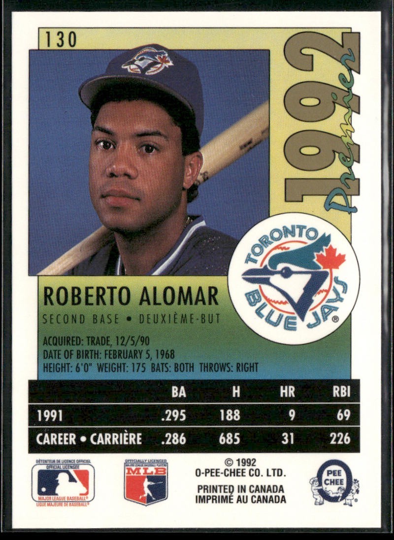 Roberto Alomar Lot Bundle 10 Different Baseball Cards RA001 Blue Jays Padres back