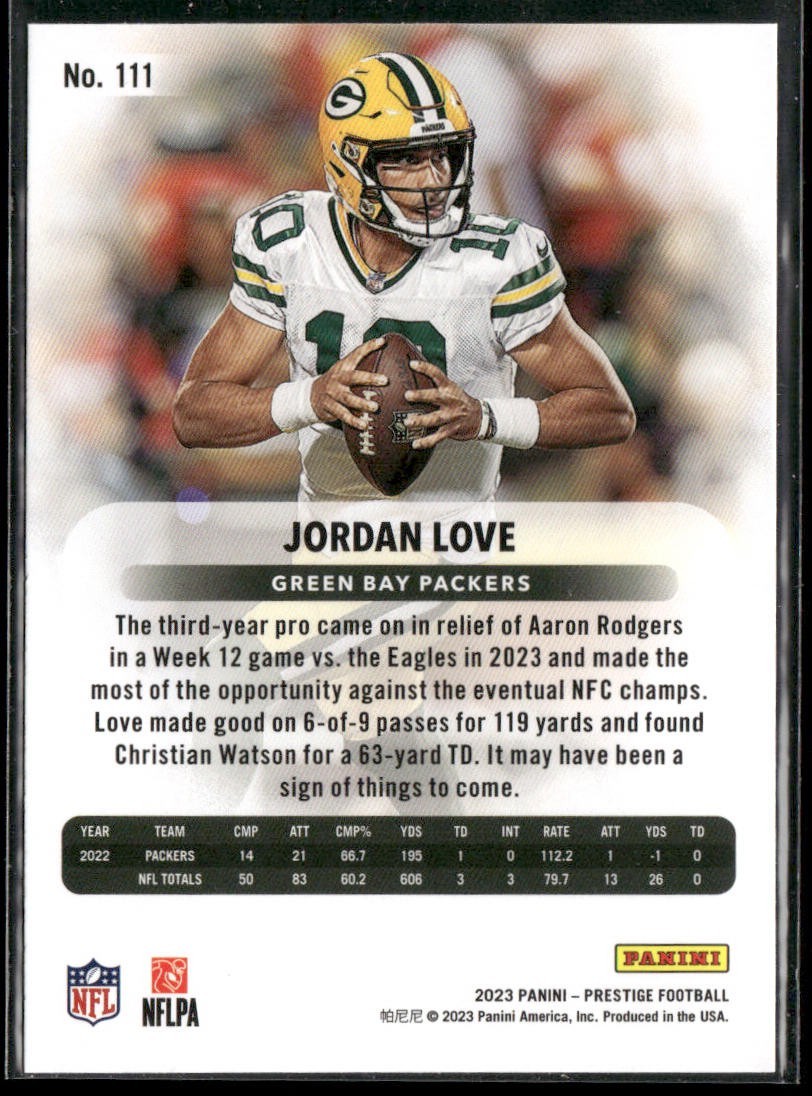 Jordan Love Player Lot Bundle 10 Different Football Cards JL001 Packers back