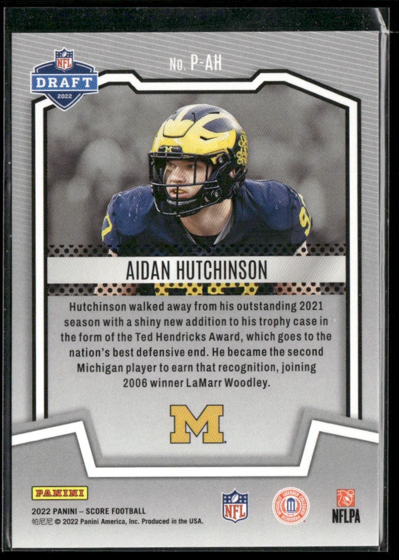 Aidan Hutchinson Player Lot Bundle 10 Different Football Cards AH002 Lions 6RC back