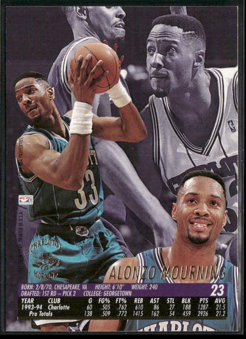 Alonzo Mourning Player Lot Bundle 10 Different Basketball Cards AM003 Heat back