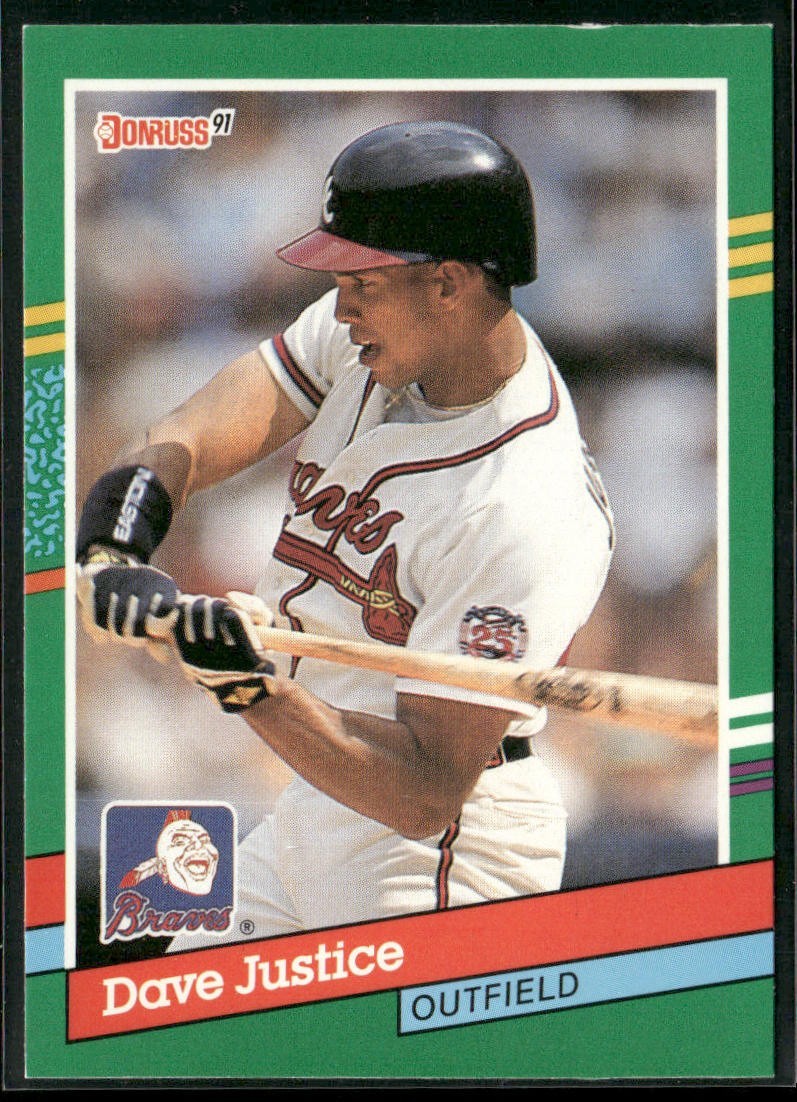 David Justice Player Lot Bundle 11 Different Baseball Cards DJ001 Braves back