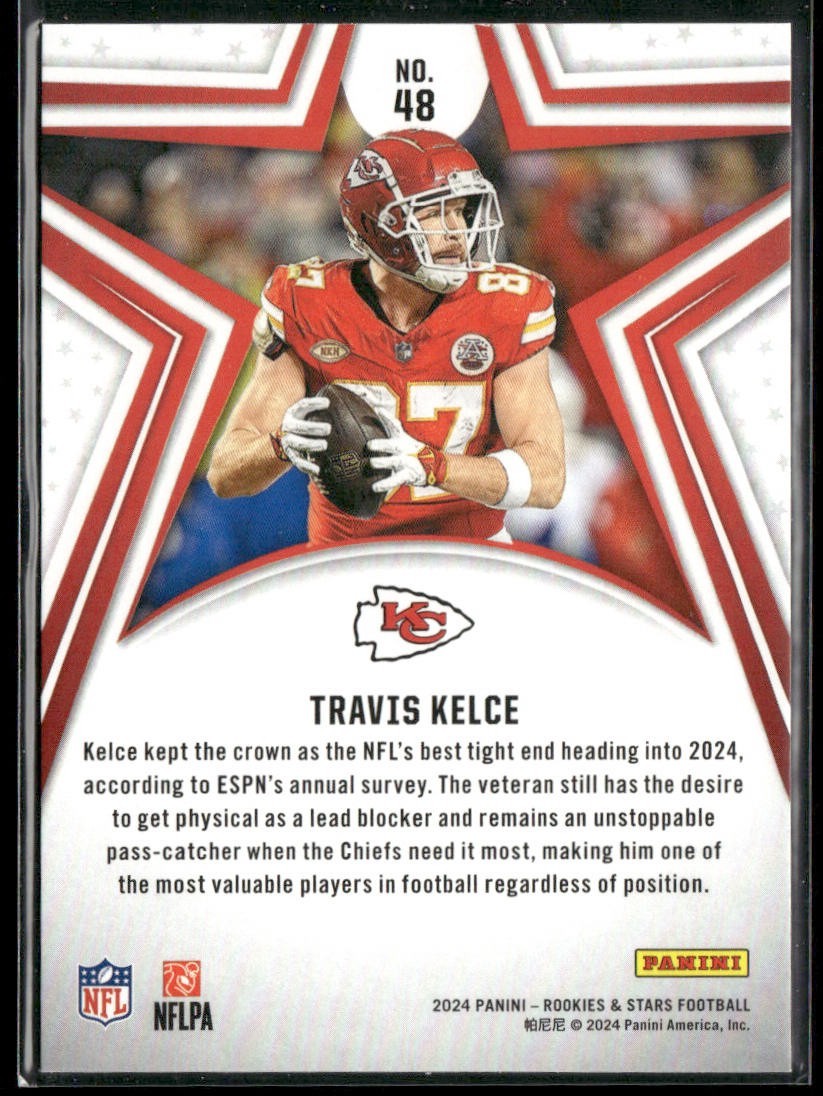Travis Kelce Player Lot Bundle 10 Different Football Cards TK002 Chiefs back