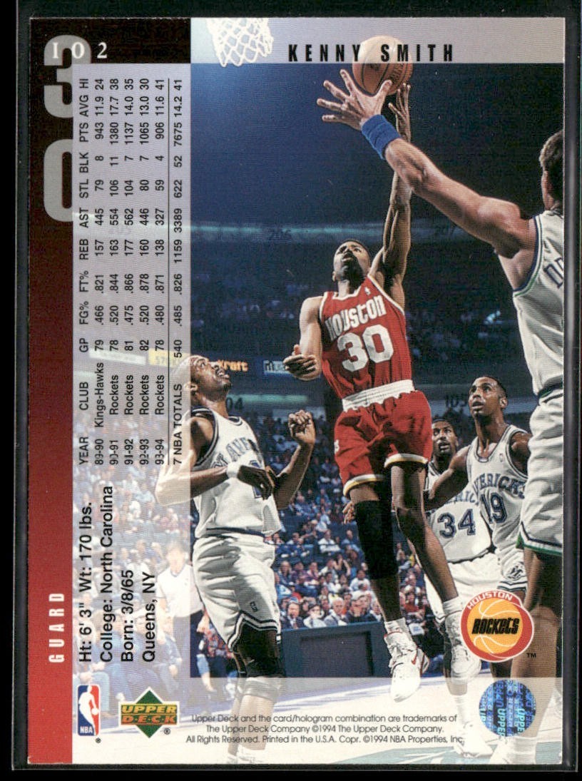 Kenny Smith Player Lot Bundle 10 Basketball Cards KS002 Rockets back