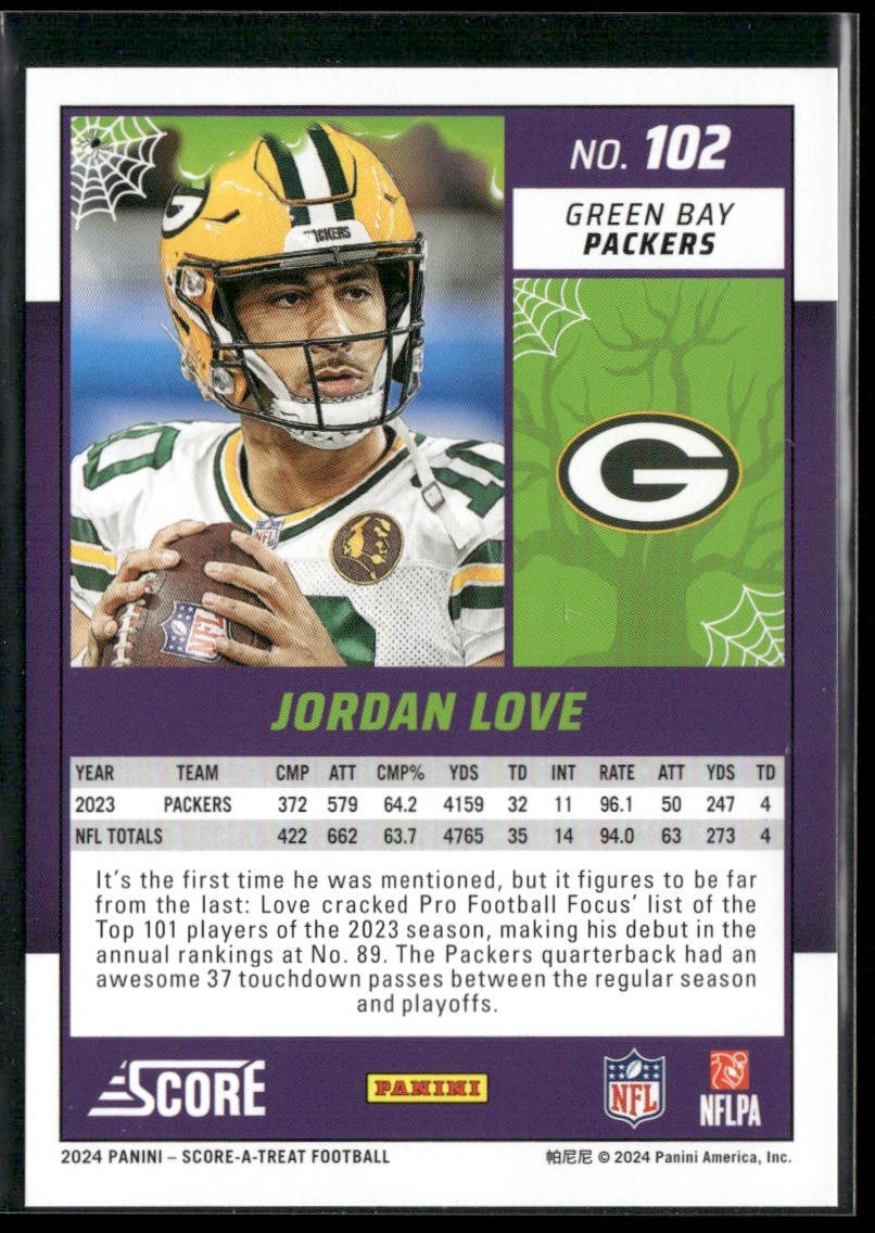 Jordan Love Player Lot Bundle 10 Different Football Cards JL001 Packers back