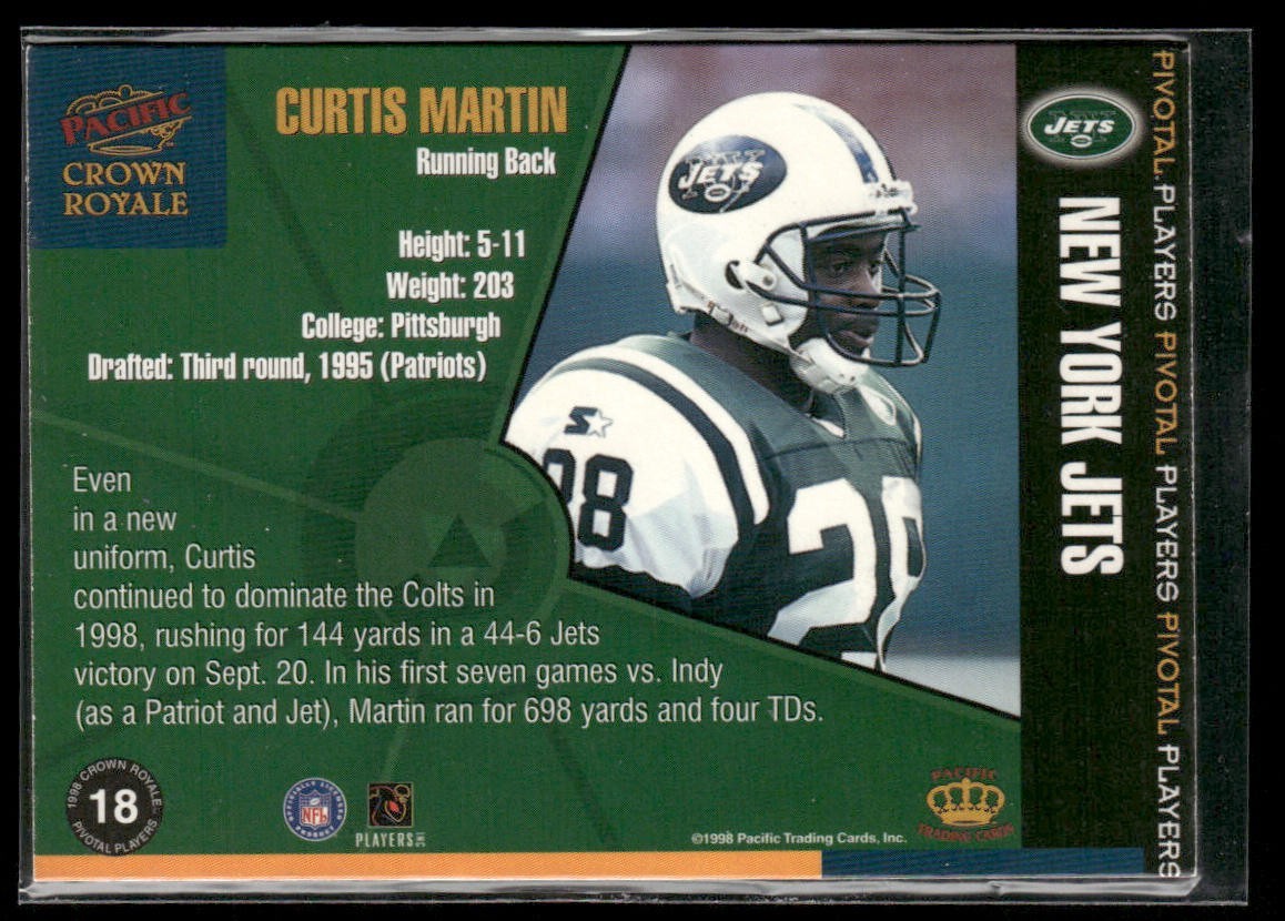 Curtis Martin Player Lot Bundle 10 Different Football Cards CM001 2 RC back