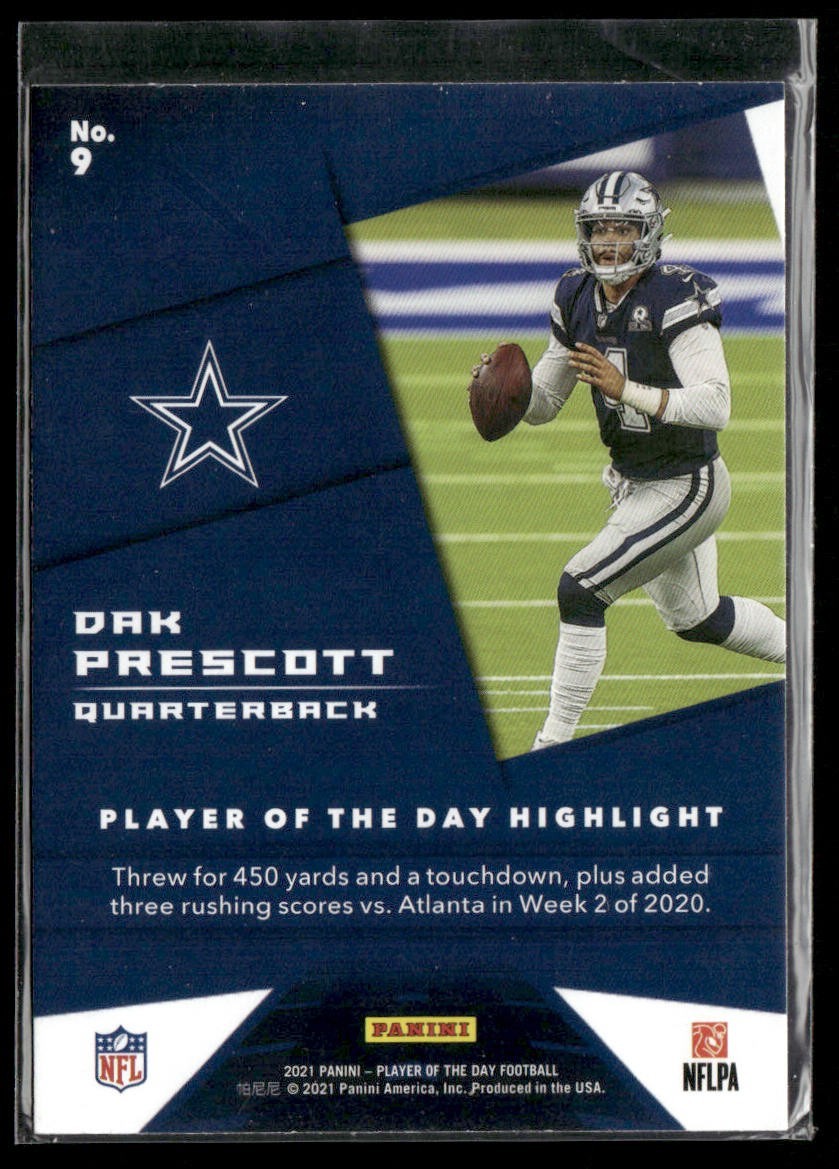 Dak Prescott Player Lot Bundle 10 Different Football Cards DP003 Cowboys back