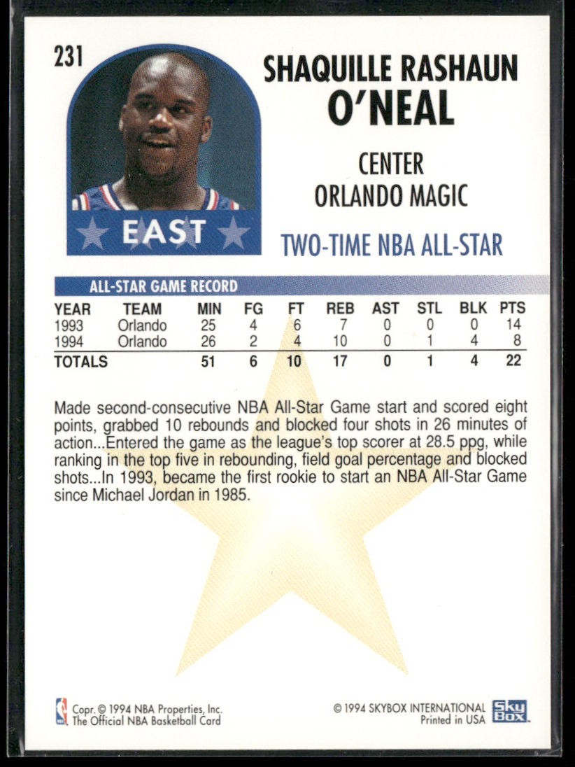 Shaquille O'Neal Player Lot Bundle 10 Basketball Cards SON002 Orlando Magic back