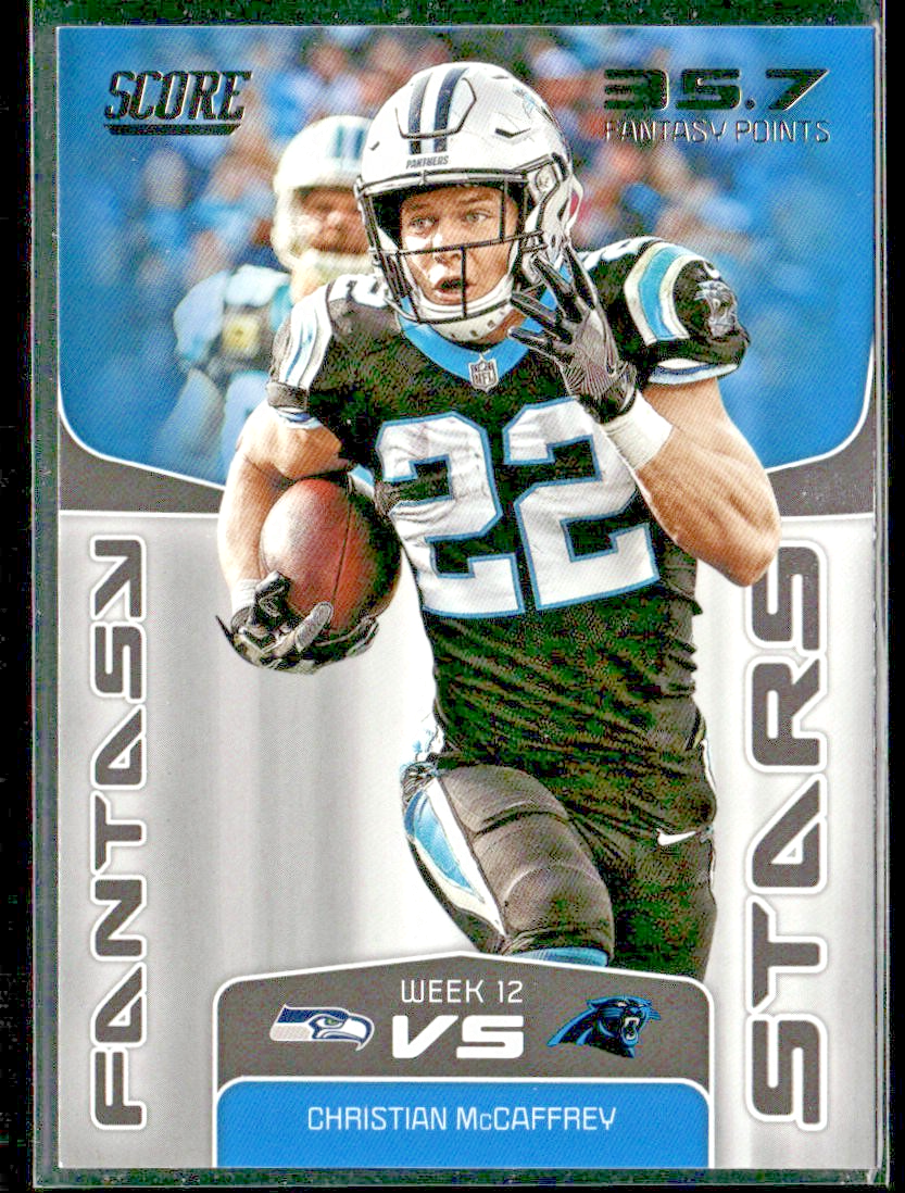 Christian McCaffrey Player Lot Bundle 10 Different Football Cards CM001 front
