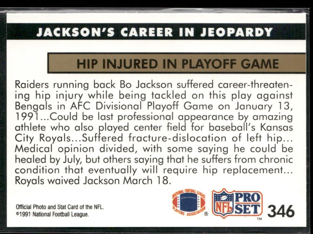 Bo Jackson Player Lot Bundle 10 Different Football Cards BOJ002 Raiders back