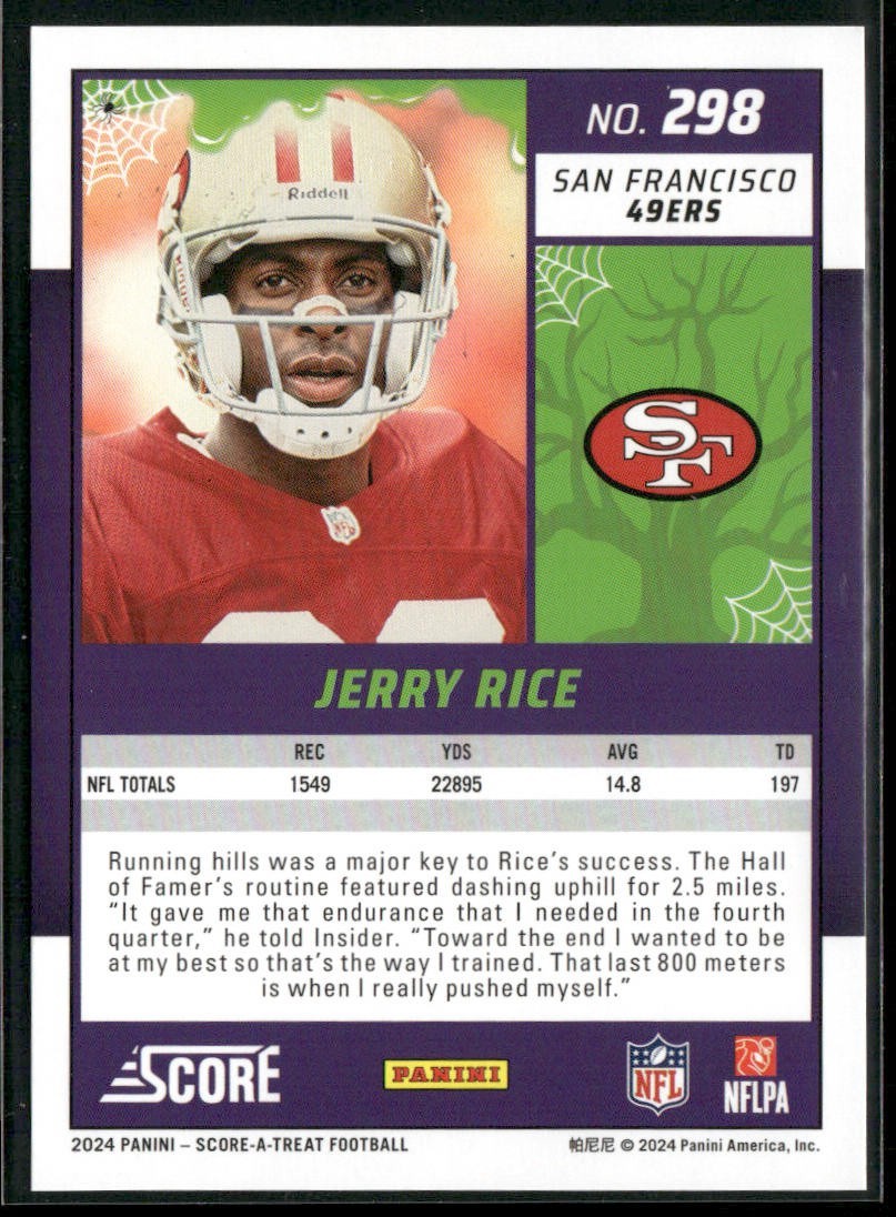 Jerry Rice Player Lot Bundle 10 Different Football Cards JR001 49ers back
