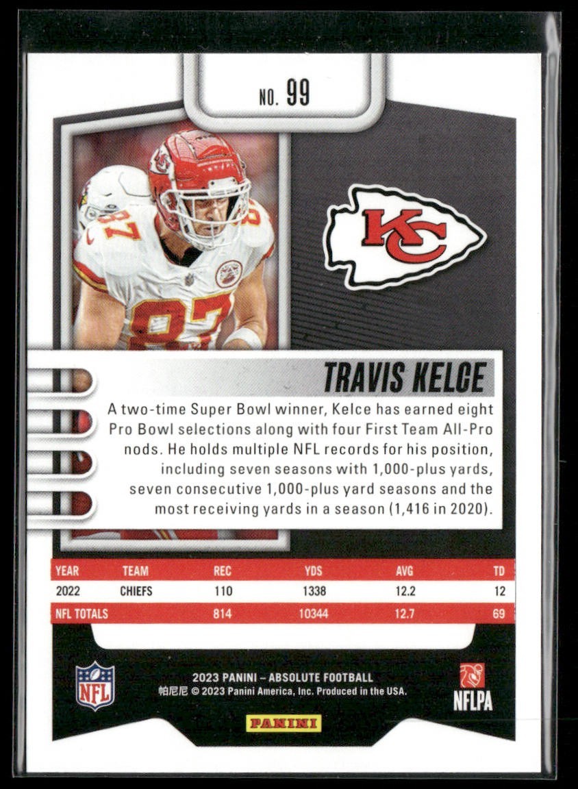Travis Kelce Player Lot Bundle 10 Different Football Cards TK002 Chiefs back