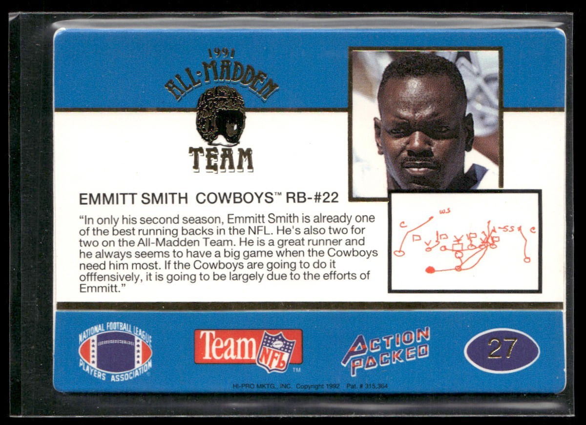 Emmitt Smith Player Lot Bundle 10 Different Football Cards ES005 Cowboys back