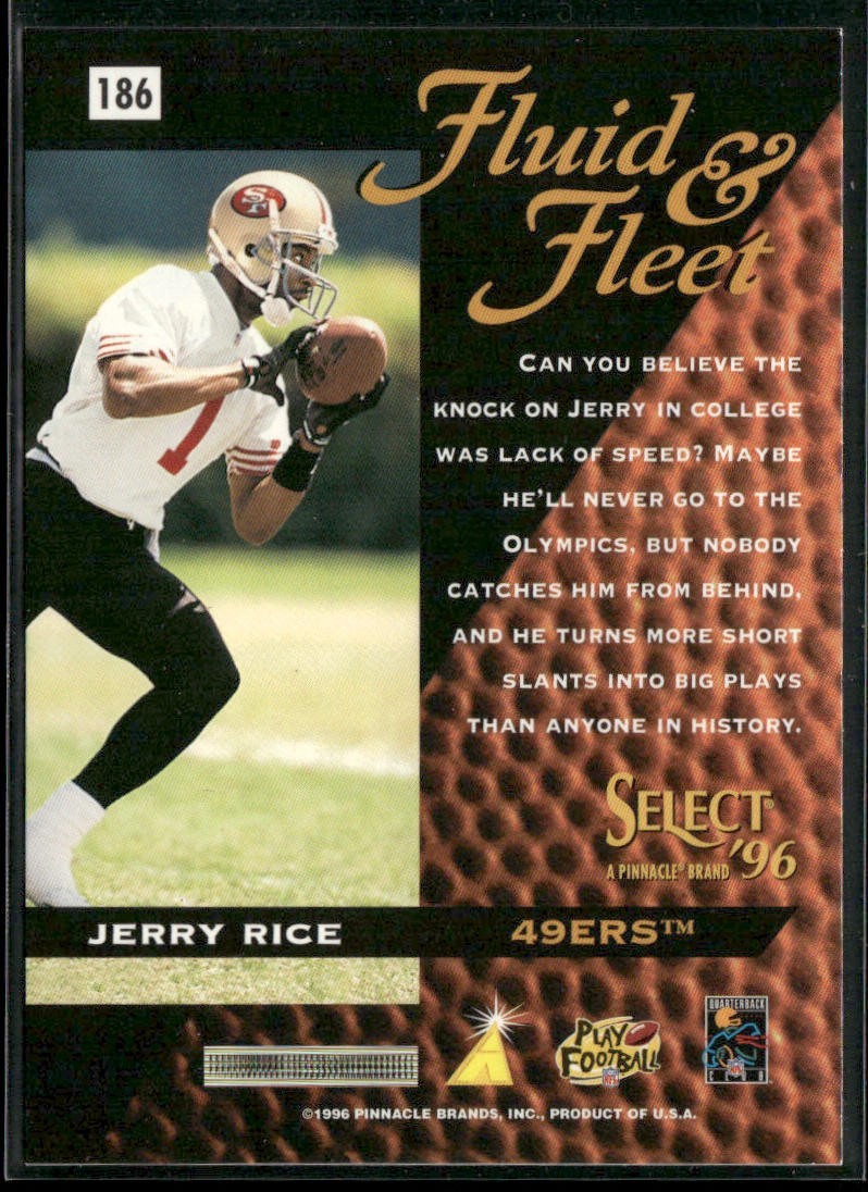 Jerry Rice Player Lot Bundle 10 Different Football Cards JR008 49ers back