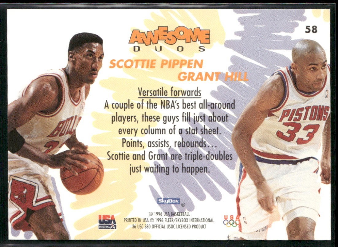 Scottie Pippen Player Lot Bundle 10 Basketball Cards SP001 Chicago Bulls back