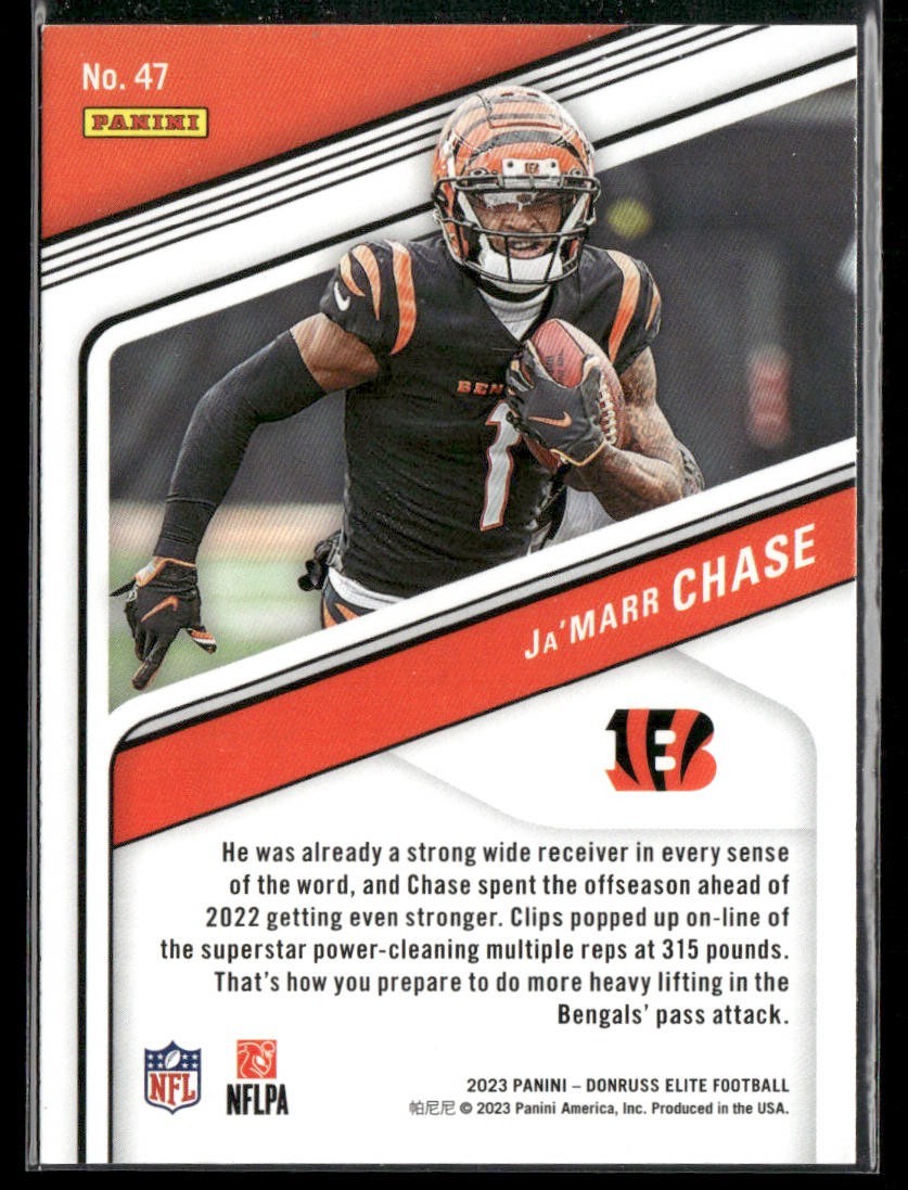 Ja'Marr Chase Player Lot Bundle 10 Different Football Cards JC001 Bengals 2 RC back