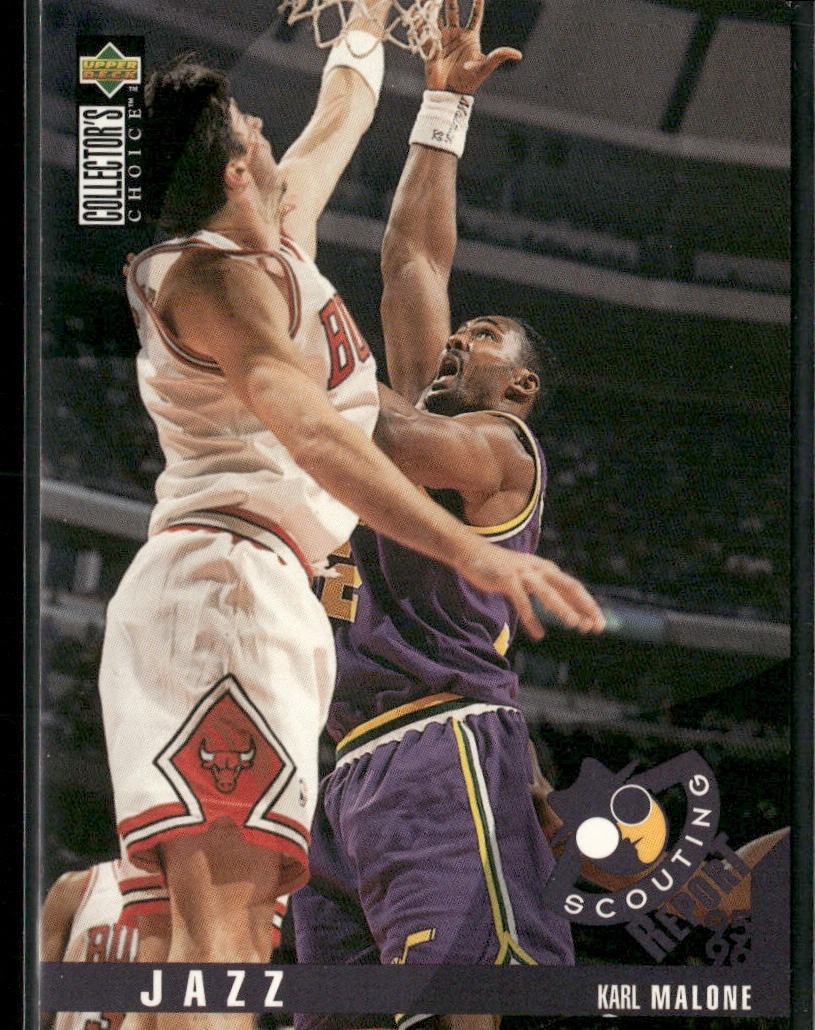 Karl Malone Player Lot Bundle 10 Basketball Cards KM005 Utah Jazz back