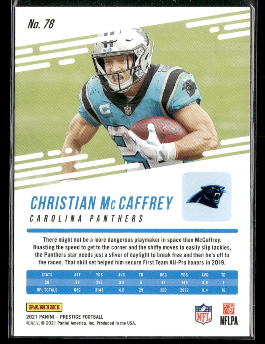 Christian McCaffrey Player Lot Bundle 10 Different Football Cards CM003 back