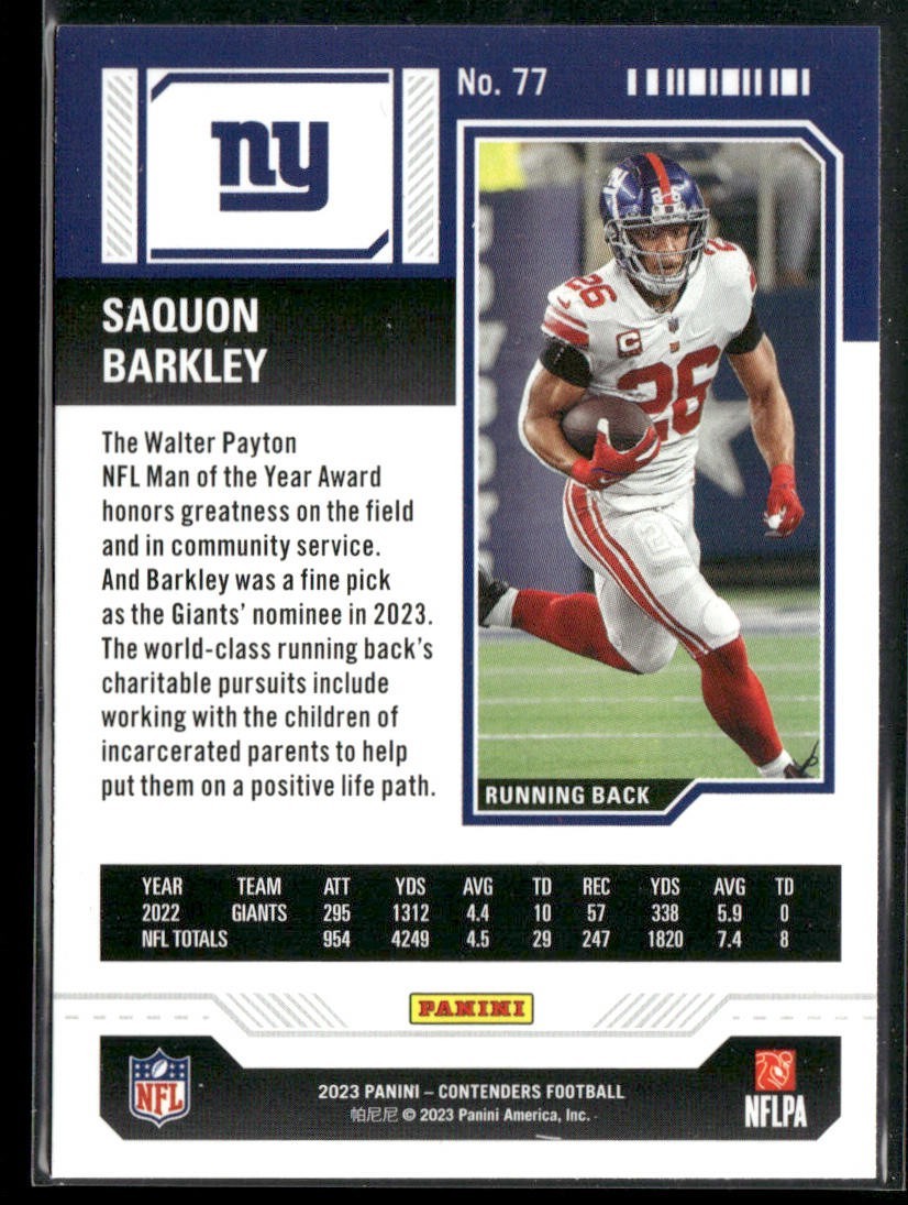 Saquon Barkley Player Lot Bundle 10 Different Football Cards SB003 Giants back