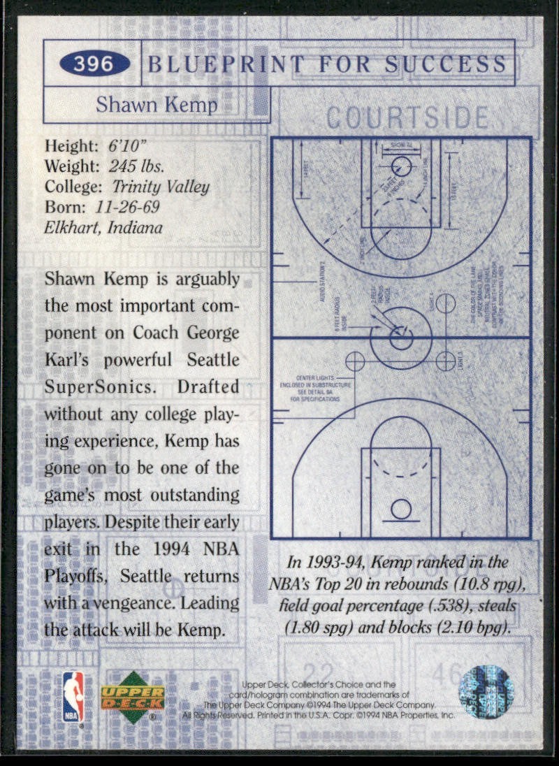 Shawn Kemp Player Lot Bundle 10 Basketball Cards SK005 Supersonics Cavs back