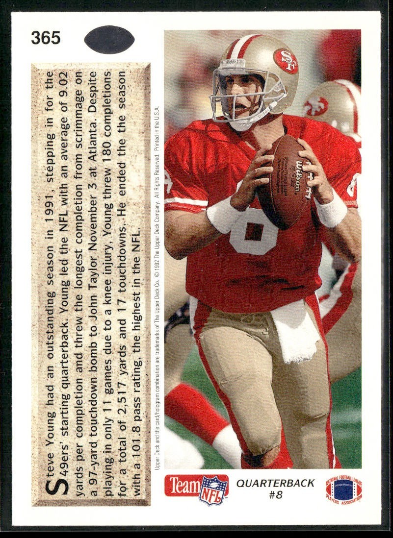Steve Young Player Lot Bundle 10 Different Football Cards SY007 49ers back