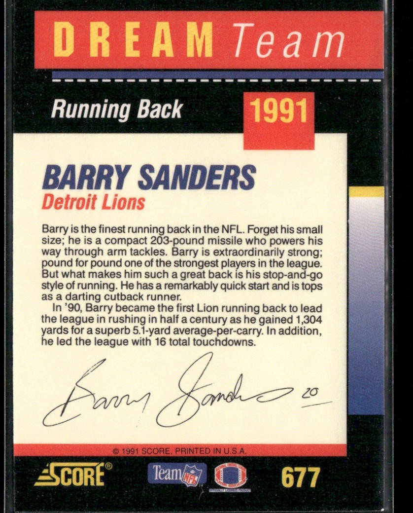 Barry Sanders Player Lot Bundle 10 Different Football Cards BS008 Lions back