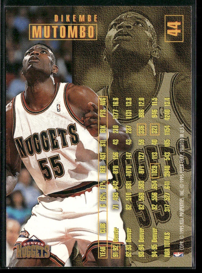 Dikembe Mutombo Player Lot Bundle 10 Basketball Cards DM002 Nuggets Hawks back