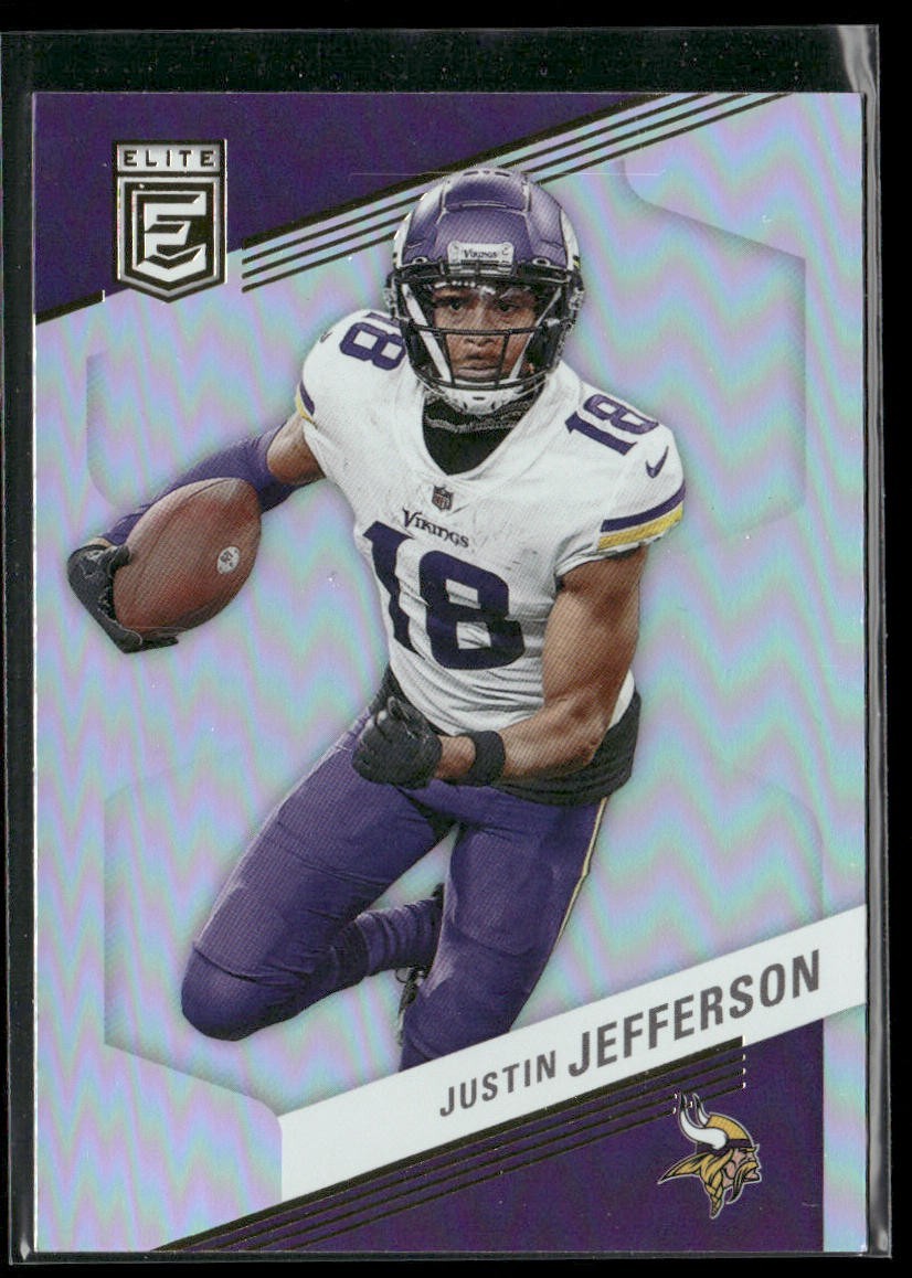 Justin Jefferson Player Lot Bundle 10 Different Football Cards JJ003 Vikings back