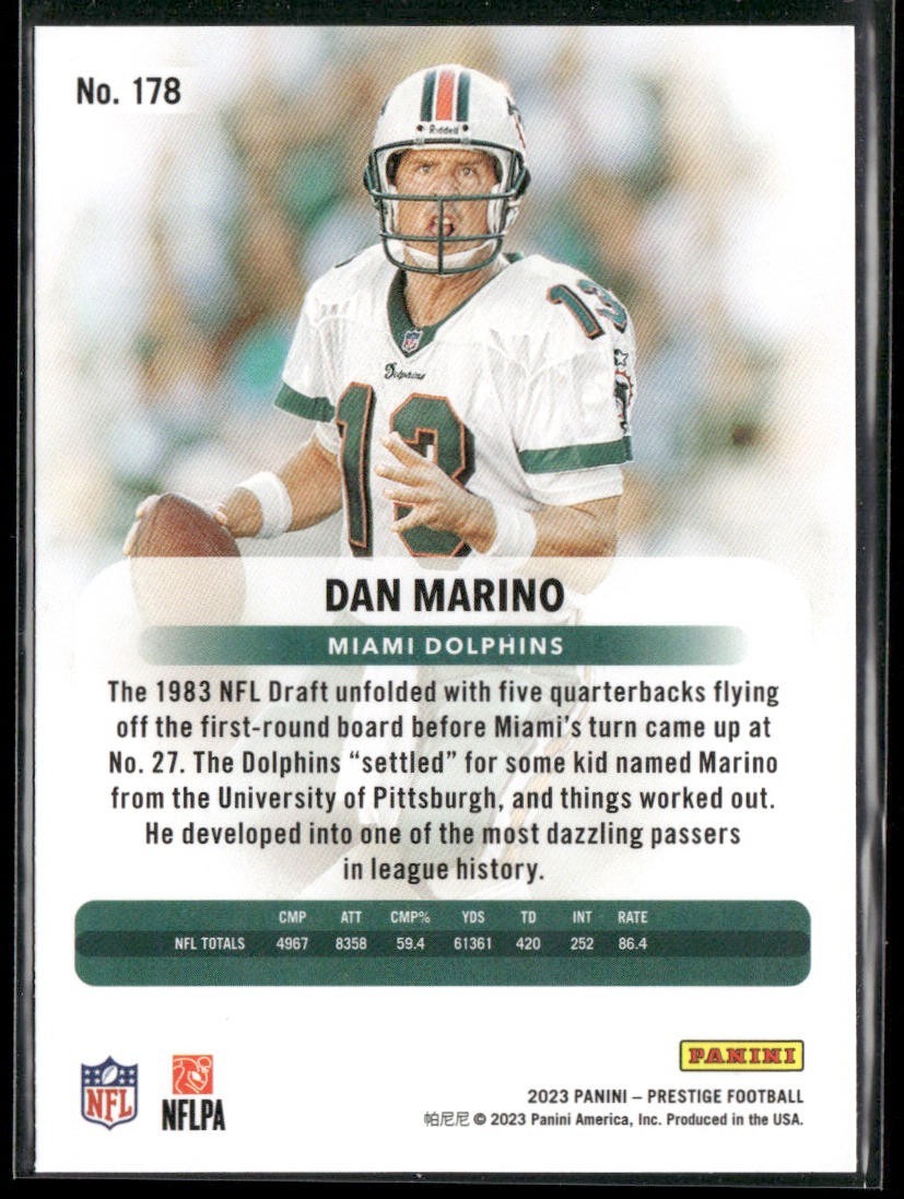 Dan Marino Player Lot Bundle 10 Different Football Cards DM003 Dolphins back