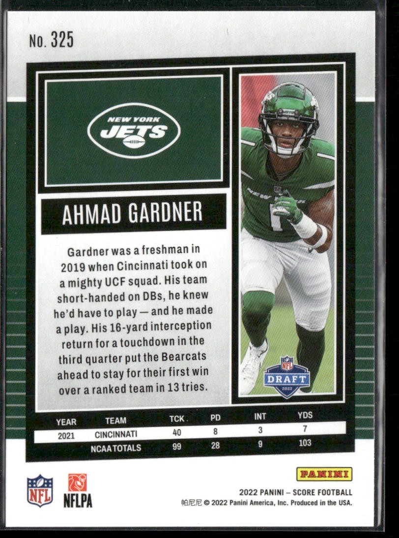 Ahmad Sauce Gardner Player Lot Bundle 10 Different Football Cards AG001 Jets 4RC back