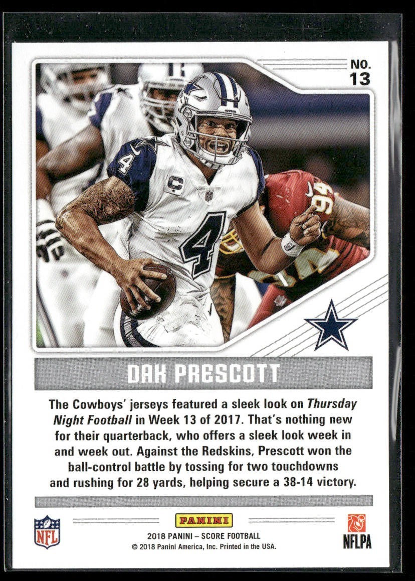 Dak Prescott Player Lot Bundle 10 Different Football Cards DP001 Cowboys back