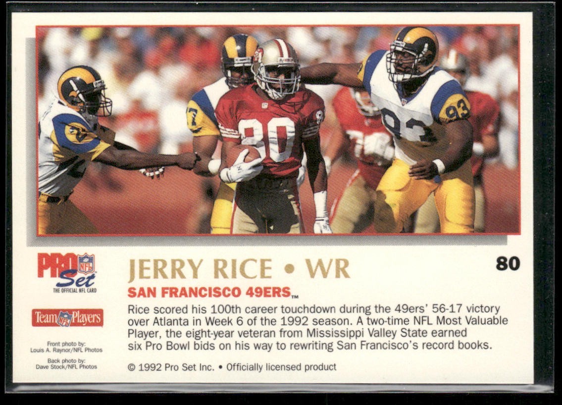 Jerry Rice Player Lot Bundle 10 Different Football Cards JR009 49ers back