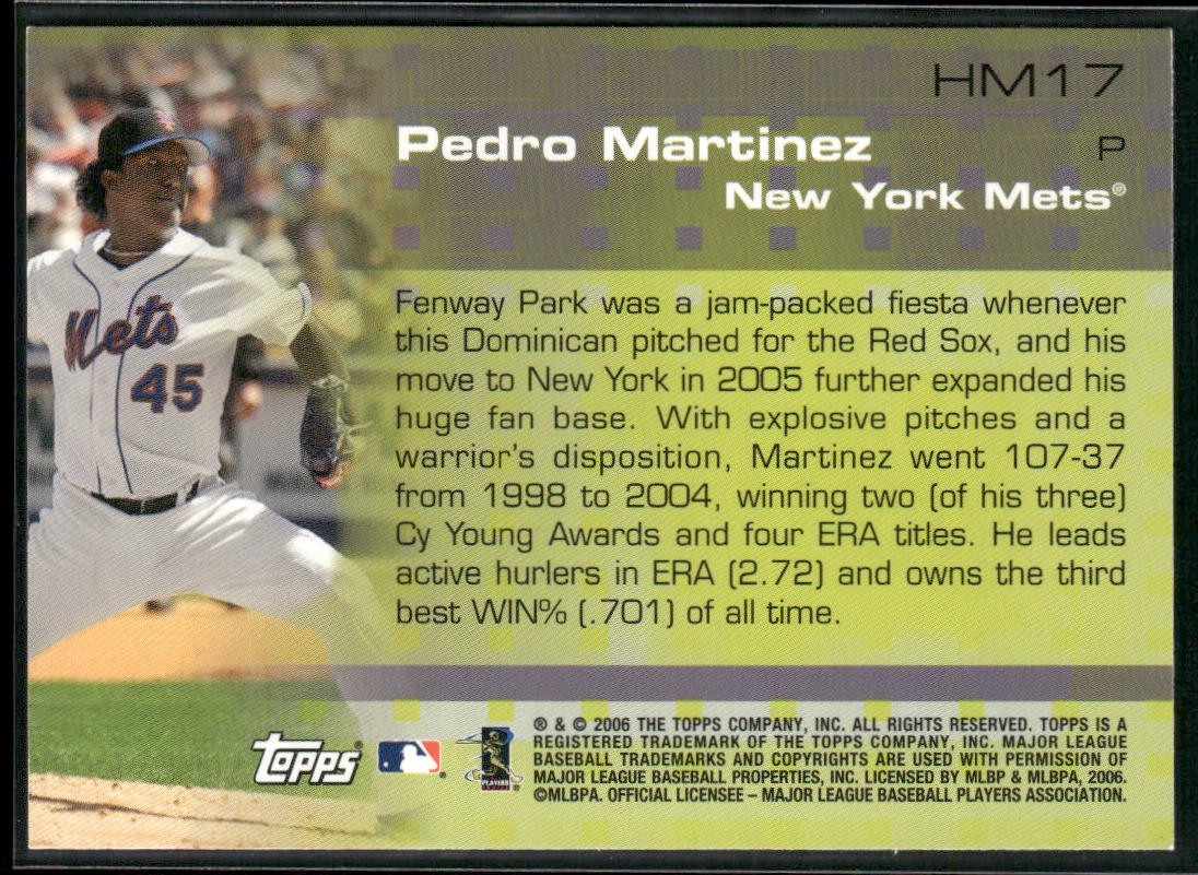 Pedro Martinez Player Lot Bundle 10 Different Baseball Cards PM001 Red Sox back