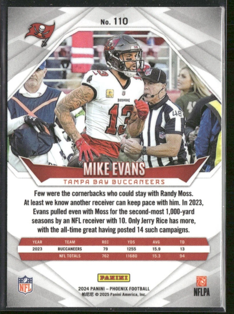 Mike Evans Player Lot Bundle 10 Different Football Cards ME001 Buccaneers back