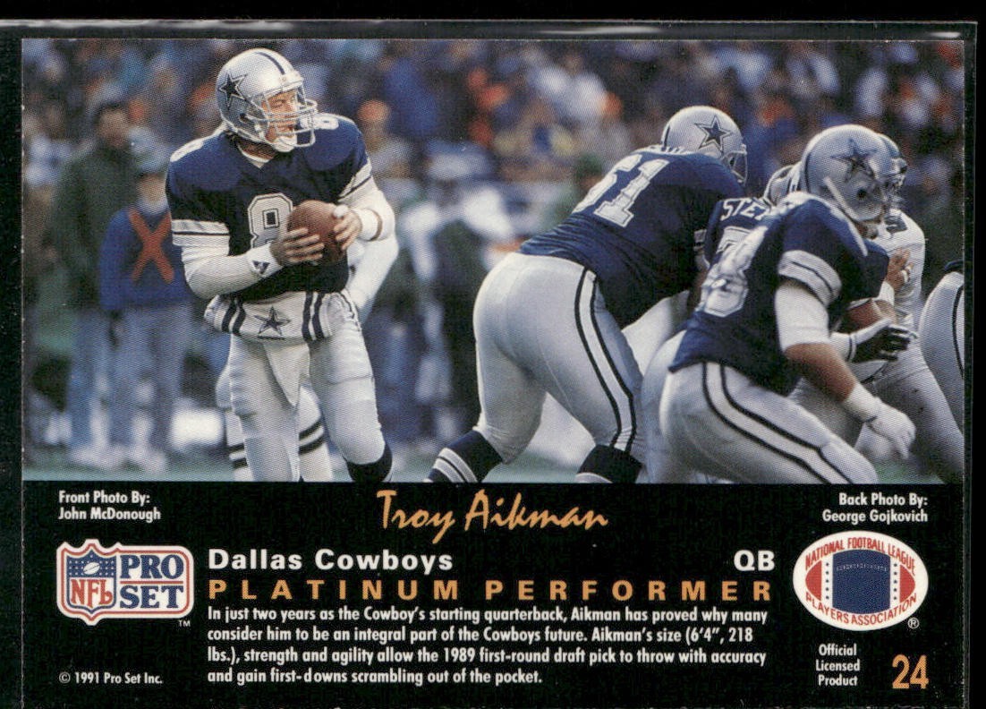 Troy Aikman Player Lot Bundle 10 Different Football Cards TA007 Cowboys back
