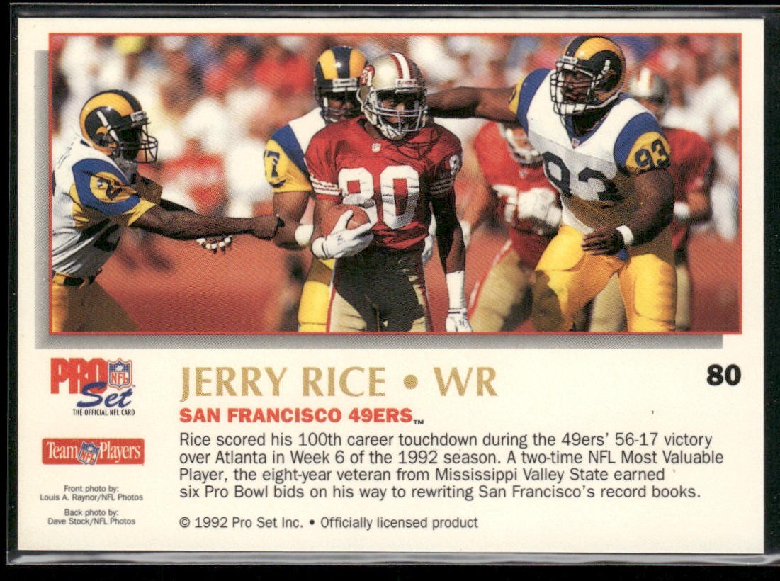 Jerry Rice Player Lot Bundle 10 Different Football Cards JR004 49ers back