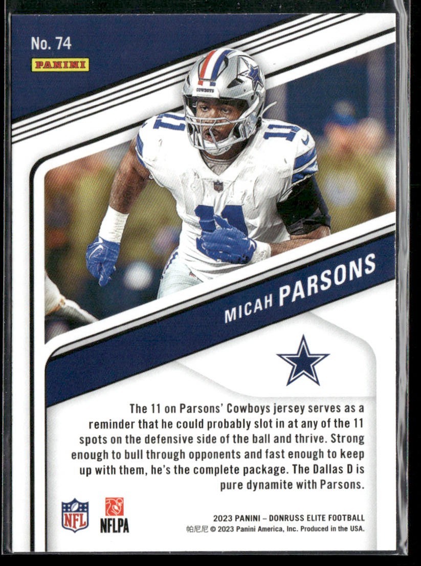 Micah Parsons Player Lot Bundle 10 Different Football Cards MP003 Cowboys 3 RC back