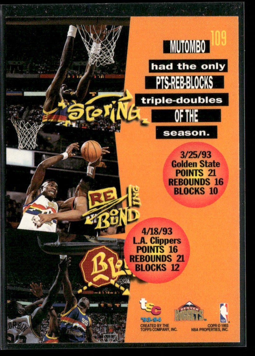 Dikembe Mutombo Player Lot Bundle 10 Basketball Cards DM005 Nuggets Hawks back