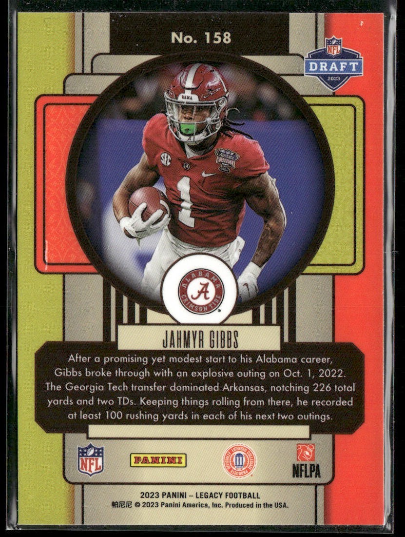Jahmyr Gibbs Player Lot Bundle 10 Different Football Cards JG001 Lions 6 RC back