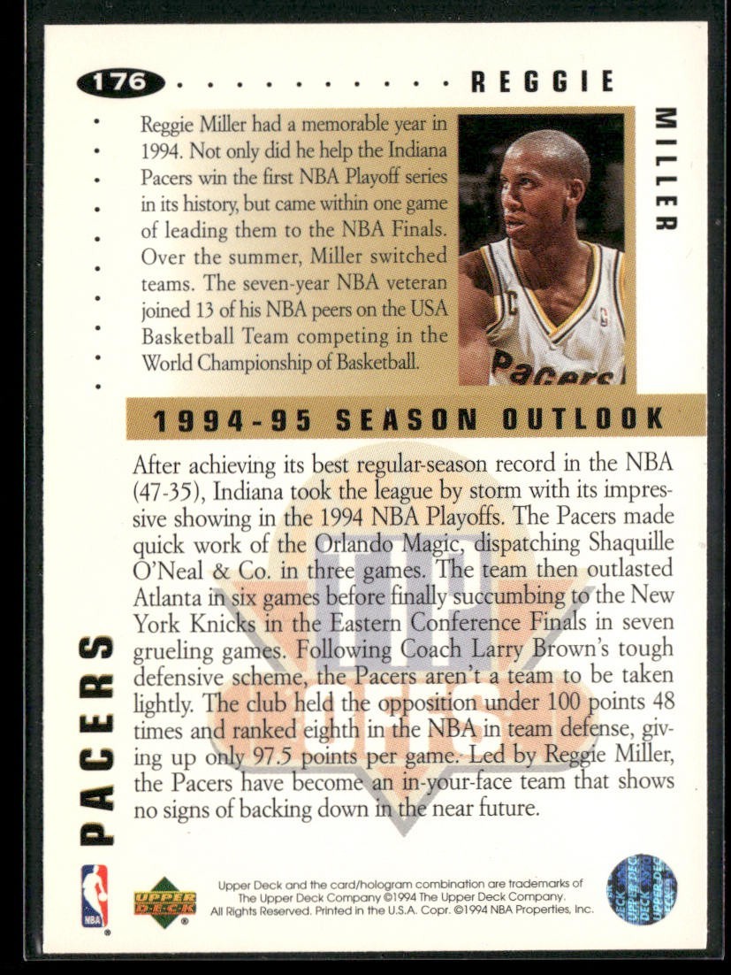 Reggie Miller Player Lot Bundle 10 Basketball Cards RM003 Pacers back