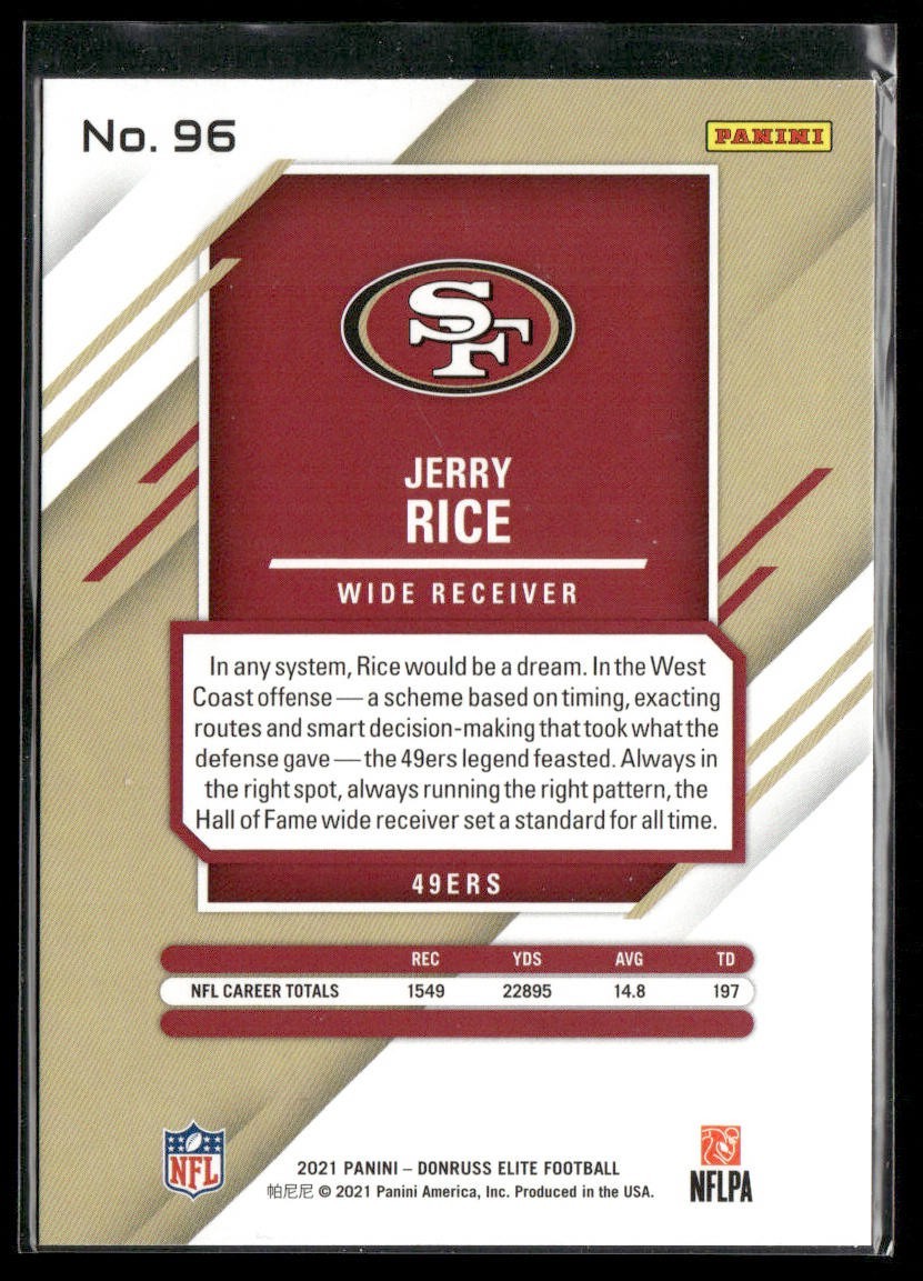 Jerry Rice Player Lot Bundle 10 Different Football Cards JR004 49ers back
